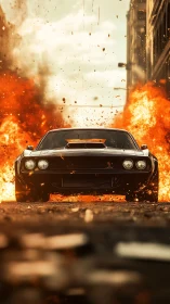 Classic Muscle Car Bursts Through Epic Fiery Explosion