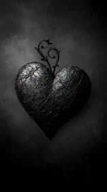 Darkly Woven Heart: A Sculptural Study of Entangled Devotion.