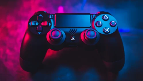 Neon-Soaked Gaming Command: PlayStation's Electric Pulse.