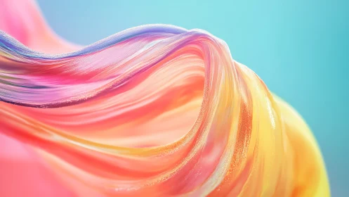 Spectral fluid ribbon with micro-textured surface dynamics.