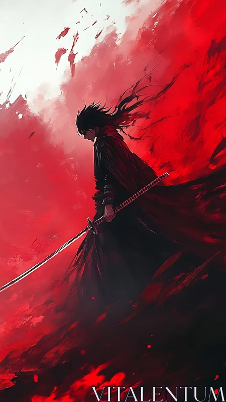 Crimson storm gathers quietly around the lone swordbearer