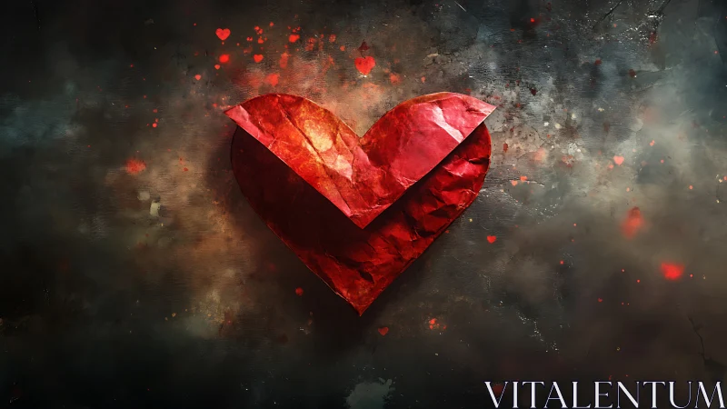 Crystalline Heart Emanates Luminous Energy Through Fractured Dimensional Space