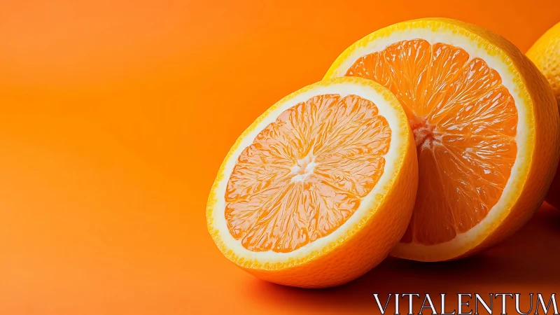 Sunny sliced oranges glowing on a bright, cheerful backdrop.