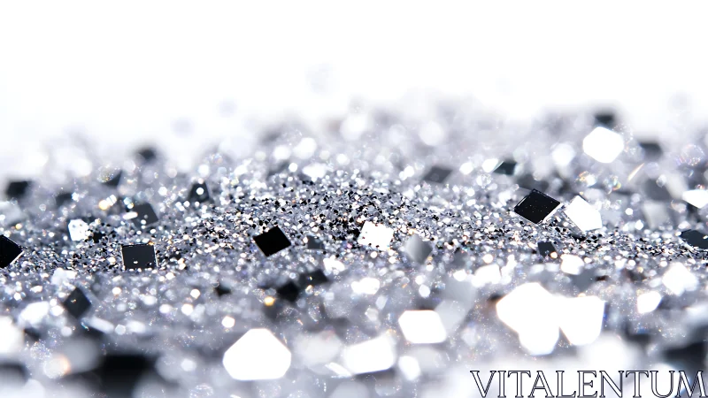 Silver glitter macro with sparkling bokeh in abstract style.