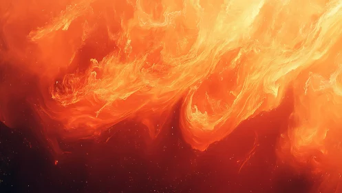 Fiery Waves Dance Across the Canvas with Stunning Orange Glow