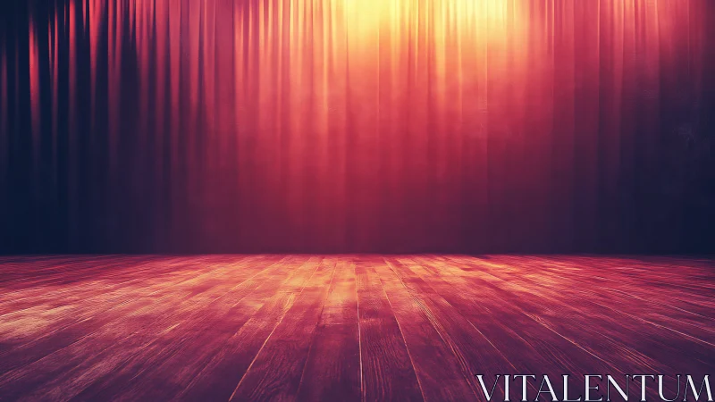 Warm stage lights over a quiet, waiting wooden floor.
