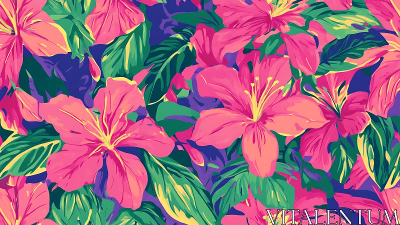 Vibrant Tropical Blooms in Joyful Garden Splendor