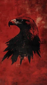 Ravenlike war eagle rises from torn shadows on red storm