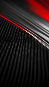 Abstract macro view shows ridged surface with red light