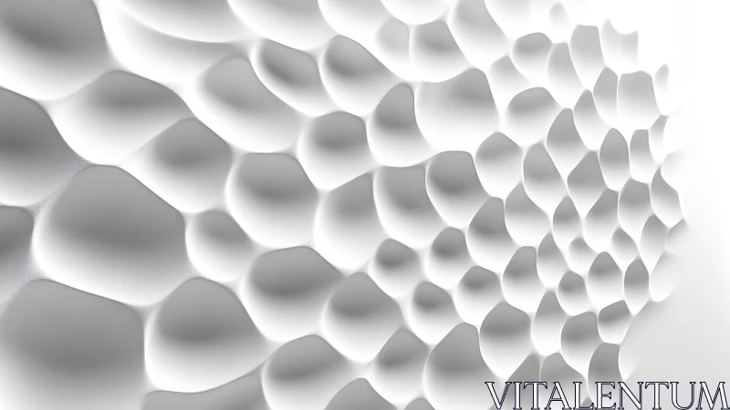 Abstract white organic 3D wall texture with soft lighting effects.