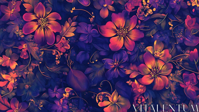 Radiant Blooms Dancing in Jewel-Toned Twilight.