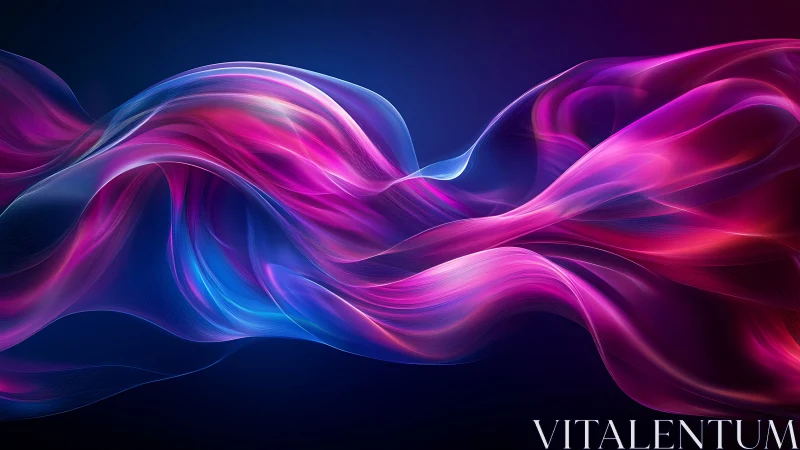 Neon light waves flow across deep gradient background.
