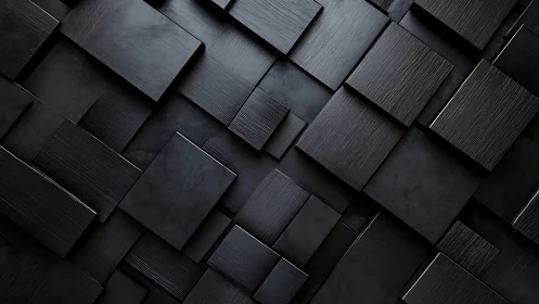 Midnight geometric skyline in layered charcoal planes.