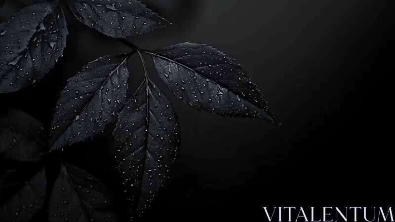 Midnight rain-kissed leaves in velvety shadow hush.