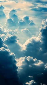 Photorealistic stratocumulus cloudscape with vertical depth study.