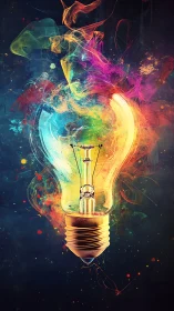 Chromatic light bulb with swirling spectral smoke plumes