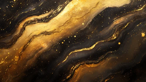 Gilded Nebula Rivers Drift Through Midnight Cosmic Ink.