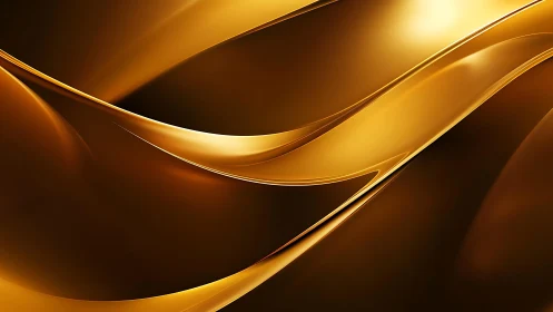 Luxurious golden abstract waves with smooth metallic texture.