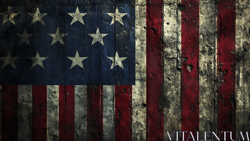 United States flag design appears on weathered wooden boards