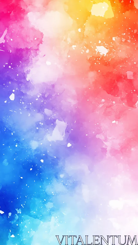 Vibrant multicolor watercolor gradient forms luminous haze