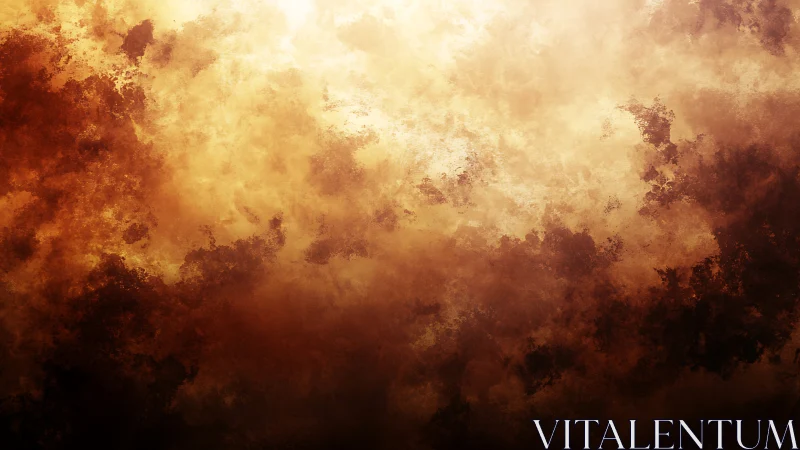 Golden ember clouds drifting through a warmly glowing sky.