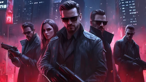 Midnight operatives carve neon shadows through the city glare