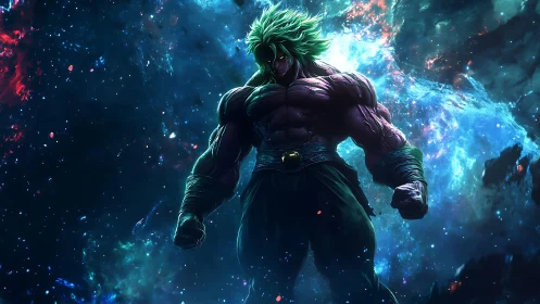 Galactic berserker ignites a storm-lit cosmic battlefield.