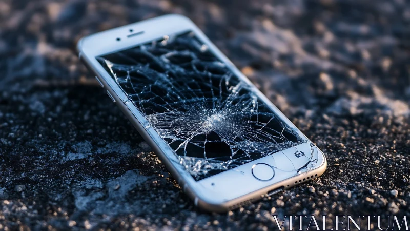 Spiderweb fractures turn a fallen smartphone into crystal art