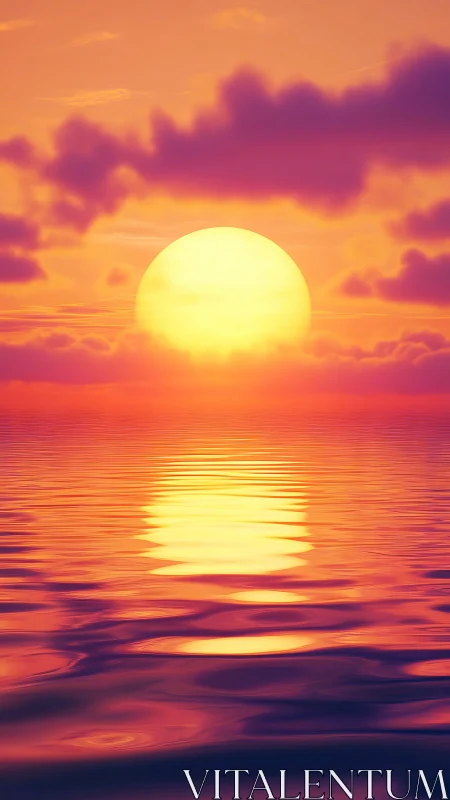 Liquid fire horizon where the sun melts into magenta seas.