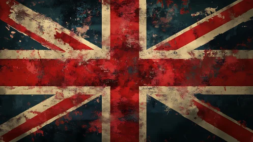 Weathered Union Jack alive with grit, history, and color.