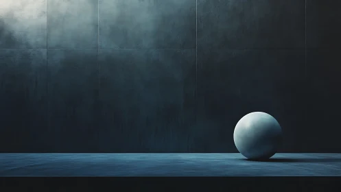 Solitary Sphere in Minimalist Industrial Space