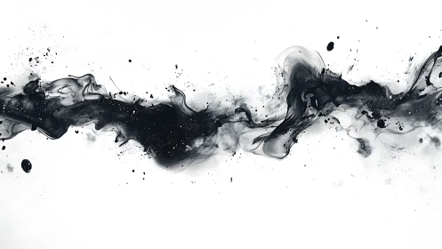 Monochrome fluid ink stream with dynamic negative space balance.