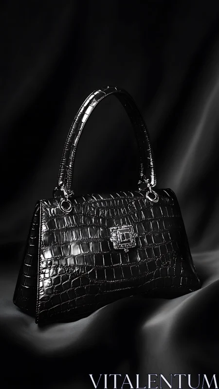 Nocturnal crocodile clutch basking in couture moonlight.