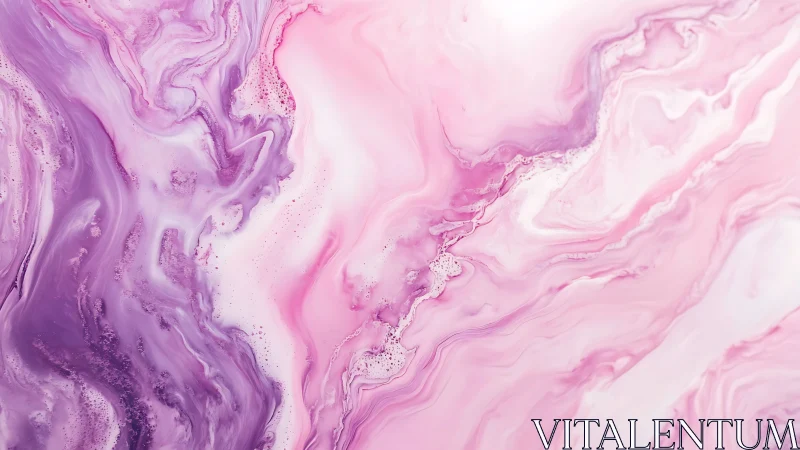 Soft pink and violet marble waves create a dreamy backdrop