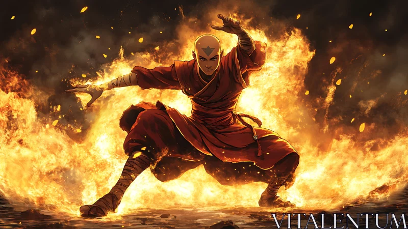 Fire Bender Character in Combat Stance.