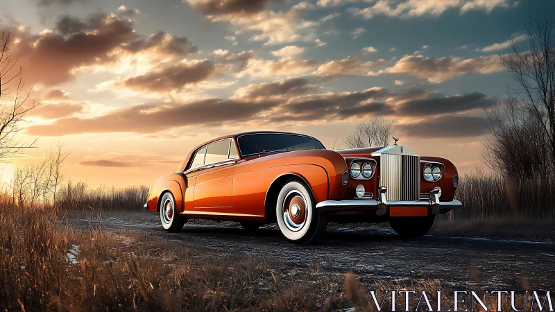 Sunset highway crowns a burnished classic luxury cruiser