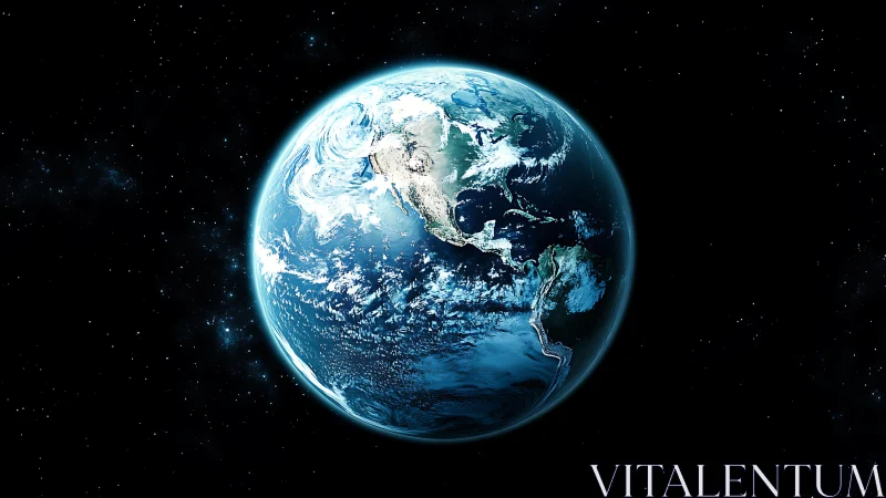 Our blue home floating gently in the quiet of deep space.