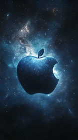 Apple-shaped galactic form is centered within deep space