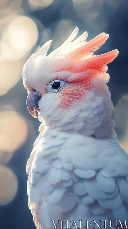 Powder-soft cockatoo quietly crowns itself in morning light