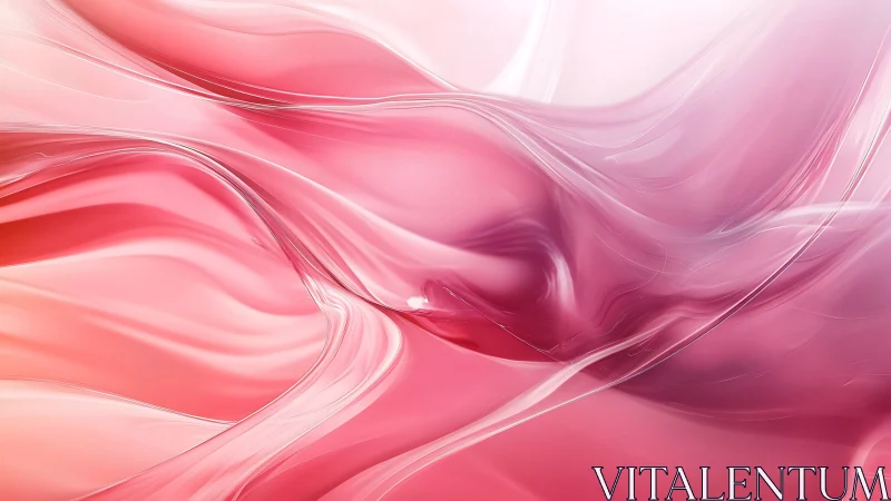 Fluid pink glass waves with luminous abstract depth.