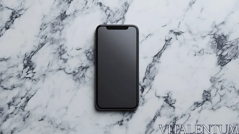 Smartphone on Marble Surface with Notch Display