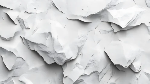 Abstract white paper texture with layered, crumpled 3D effect.
