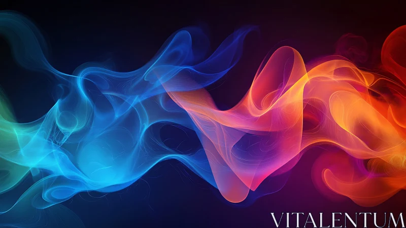 Chromatic energy waves swirling across deep black void.