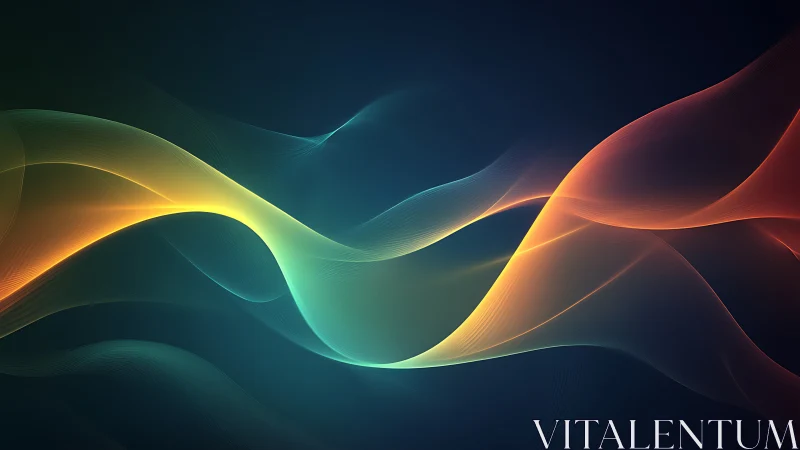 Gradient lightwave ribbons in abstract digital composition.