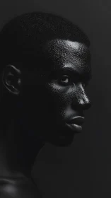 Glimmering profile emerges from shadow soaked in midnight.