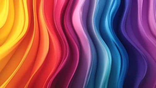 Vibrant multicolor wavy stripes in smooth abstract layers.