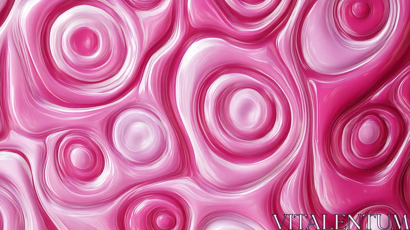Fluid magenta concentric swirls with glossy abstract depth.