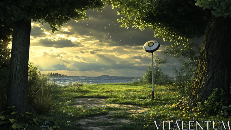 Sunlit forest path welcomes a quiet seaside portal moment