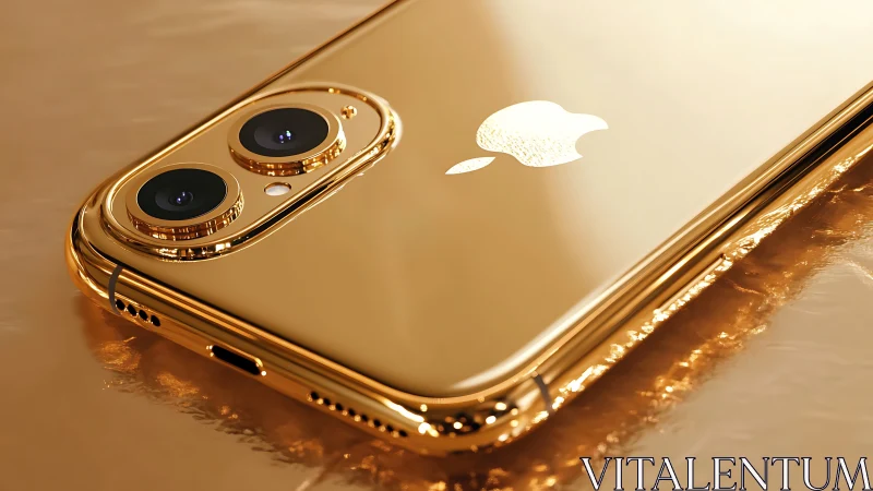 Gold-finished smartphone with dual camera system and metallic frame