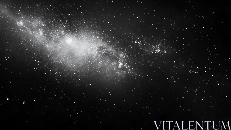 Monochrome galactic band renders dense stellar field in space